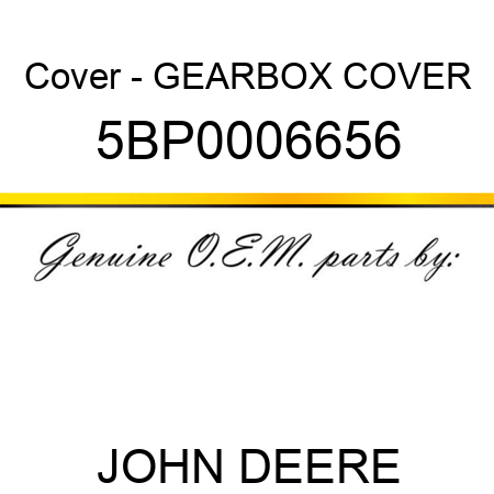 Cover - GEARBOX COVER 5BP0006656