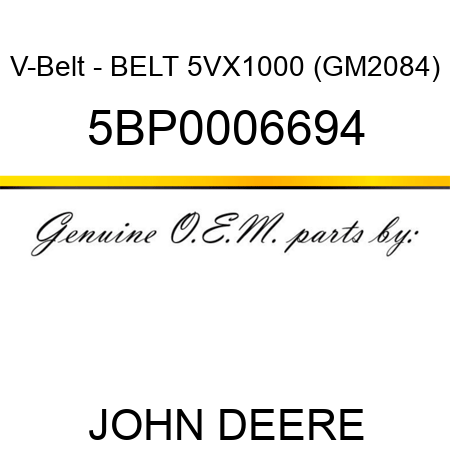 V-Belt - BELT 5VX1000 (GM2084) 5BP0006694