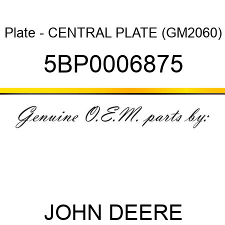 Plate - CENTRAL PLATE (GM2060) 5BP0006875