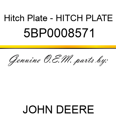 Hitch Plate - HITCH PLATE 5BP0008571