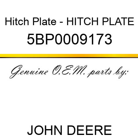 Hitch Plate - HITCH PLATE 5BP0009173