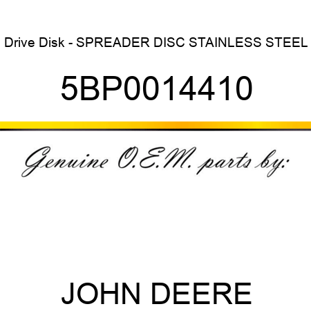 Drive Disk - SPREADER DISC, STAINLESS STEEL 5BP0014410