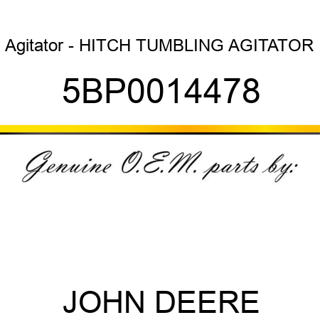 Agitator - HITCH, TUMBLING AGITATOR 5BP0014478