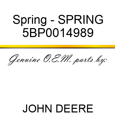 Spring - SPRING 5BP0014989