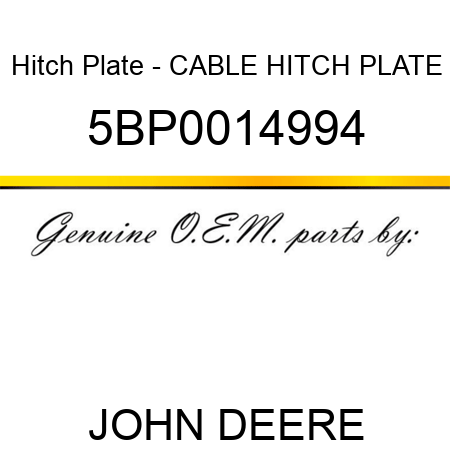 Hitch Plate - CABLE HITCH PLATE 5BP0014994