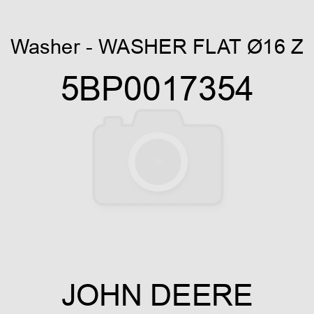 Washer - WASHER, FLAT Ø16 Z 5BP0017354