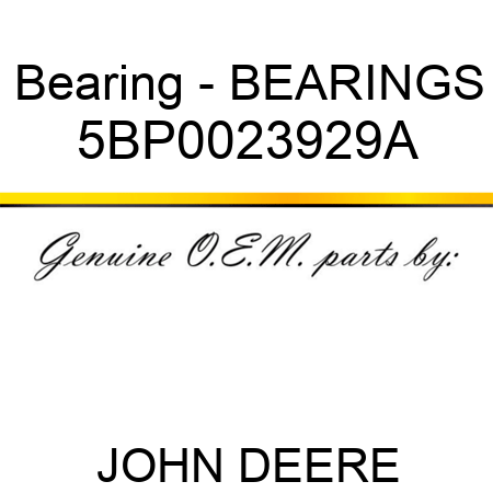 Bearing - BEARINGS 5BP0023929A