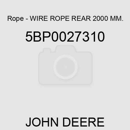Rope - WIRE ROPE, REAR 2000 MM. 5BP0027310