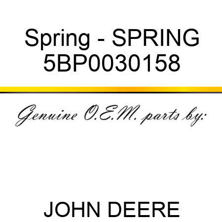 Spring - SPRING 5BP0030158