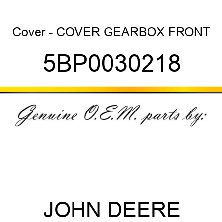 Cover - COVER GEARBOX FRONT 5BP0030218