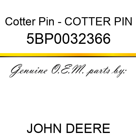 Cotter Pin - COTTER PIN 5BP0032366