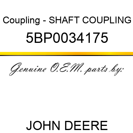 Coupling - SHAFT COUPLING 5BP0034175