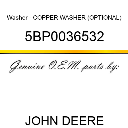 Washer - COPPER WASHER (OPTIONAL) 5BP0036532