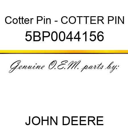 Cotter Pin - COTTER PIN 5BP0044156