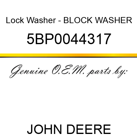 Lock Washer - BLOCK WASHER 5BP0044317