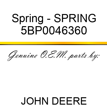 Spring - SPRING 5BP0046360