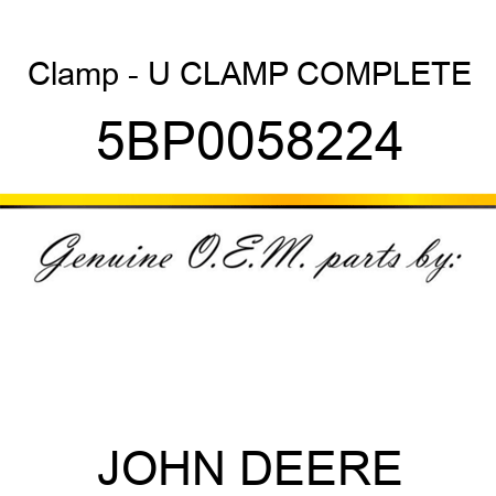 Clamp - U CLAMP COMPLETE 5BP0058224