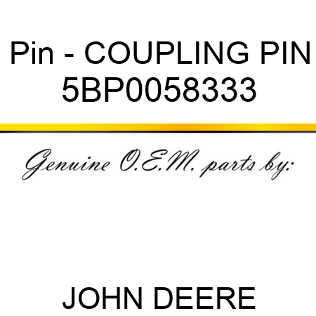 Pin - COUPLING PIN 5BP0058333