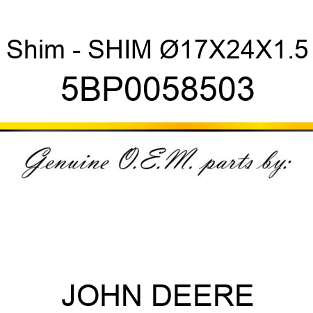 Shim - SHIM Ø17X24X1.5 5BP0058503
