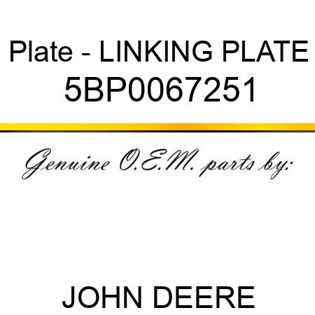 Plate - LINKING PLATE 5BP0067251