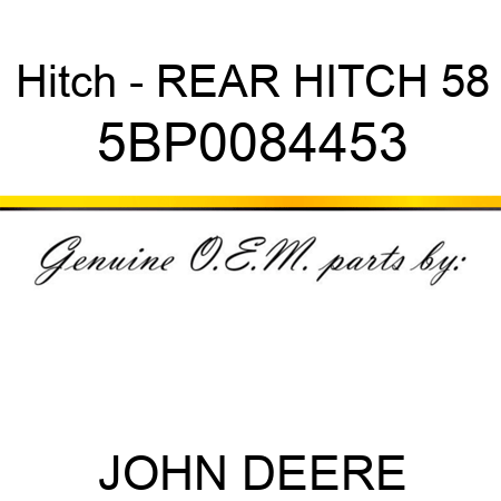 Hitch - REAR HITCH 58 5BP0084453