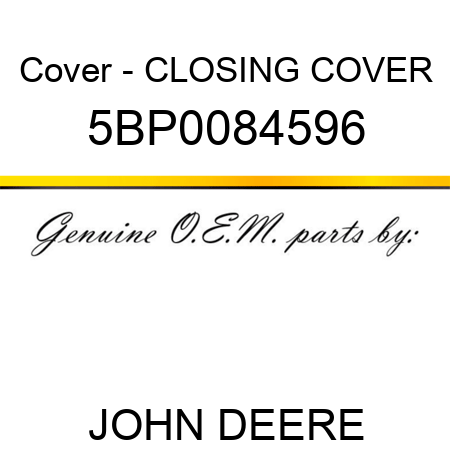 Cover - CLOSING COVER 5BP0084596