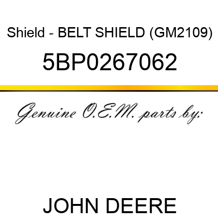 Shield - BELT SHIELD (GM2109) 5BP0267062