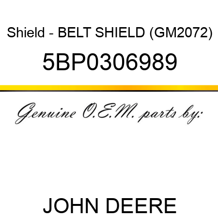 Shield - BELT SHIELD (GM2072) 5BP0306989