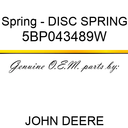 Spring - DISC SPRING 5BP043489W