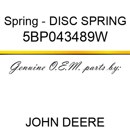 Spring - DISC SPRING 5BP043489W
