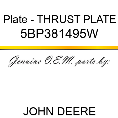 Plate - THRUST PLATE 5BP381495W