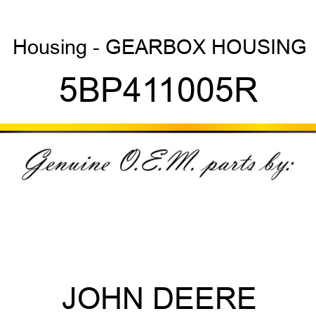 Housing - GEARBOX HOUSING 5BP411005R