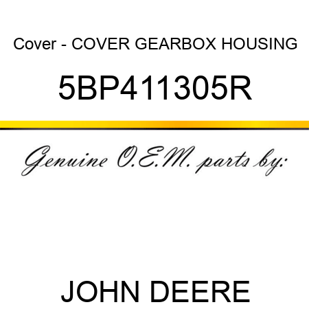 Cover - COVER, GEARBOX HOUSING 5BP411305R