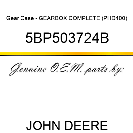 Gear Case - GEARBOX COMPLETE (PHD400) 5BP503724B