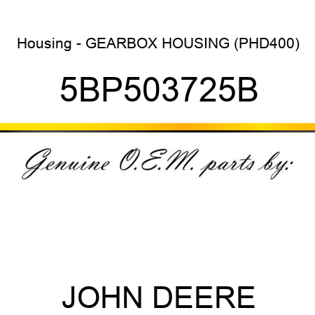 Housing - GEARBOX HOUSING (PHD400) 5BP503725B