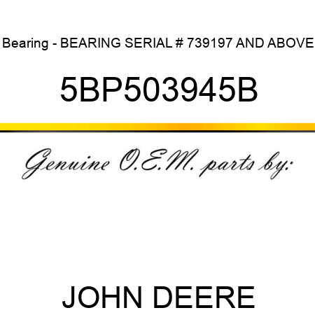 Bearing - BEARING SERIAL # 739197 AND ABOVE 5BP503945B