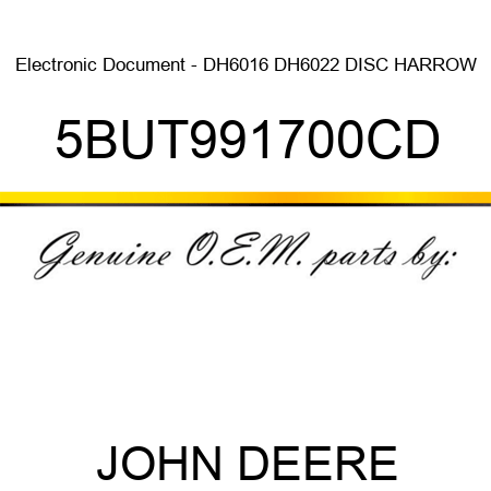 Electronic Document - DH6016, DH6022 DISC HARROW 5BUT991700CD