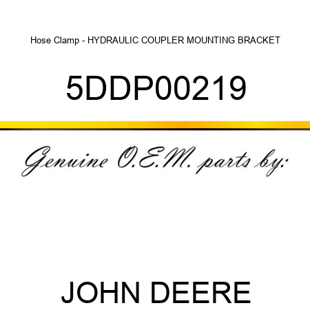 Hose Clamp - HYDRAULIC COUPLER MOUNTING BRACKET 5DDP00219