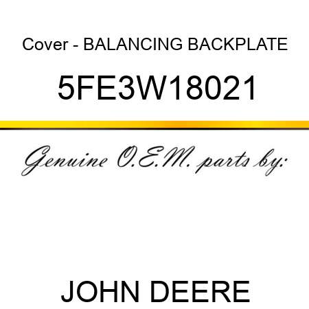 Cover - BALANCING BACKPLATE 5FE3W18021