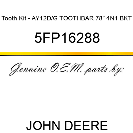 Tooth Kit - AY12D/G TOOTHBAR 78