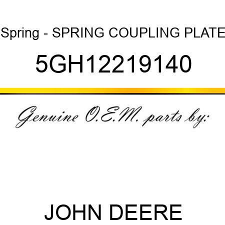 Spring - SPRING COUPLING PLATE 5GH12219140