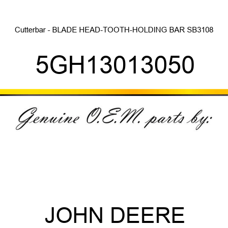 Cutterbar - BLADE HEAD-TOOTH-HOLDING BAR SB3108 5GH13013050