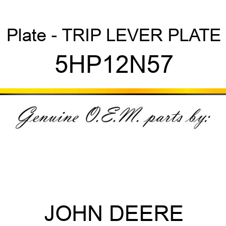 Plate - TRIP LEVER PLATE 5HP12N57