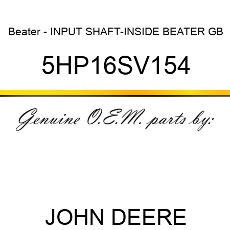 Beater - INPUT SHAFT-INSIDE BEATER GB 5HP16SV154