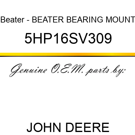 Beater - BEATER BEARING MOUNT 5HP16SV309
