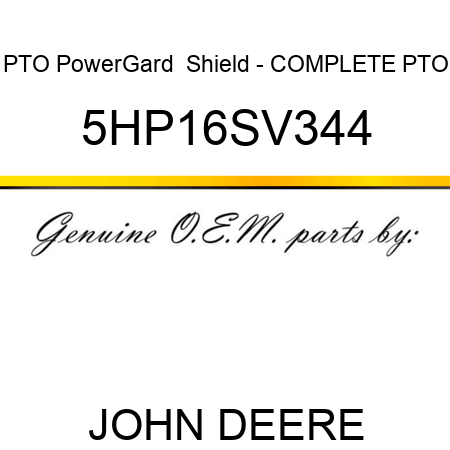 PTO PowerGard  Shield - COMPLETE PTO 5HP16SV344