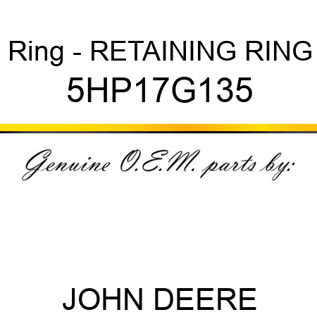 Ring - RETAINING RING 5HP17G135