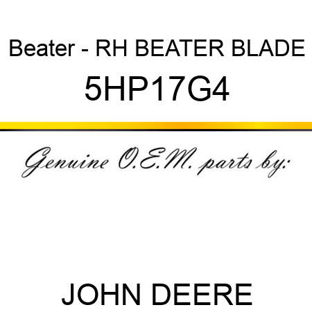 Beater - RH BEATER BLADE 5HP17G4