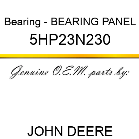 Bearing - BEARING PANEL 5HP23N230