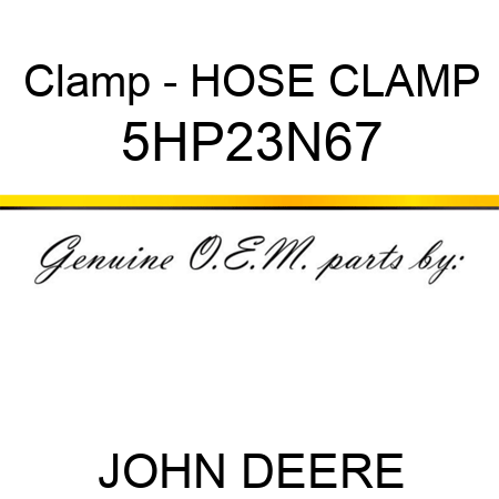 Clamp - HOSE CLAMP 5HP23N67